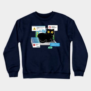 Cat on Laptop Glitch Crewneck Sweatshirt